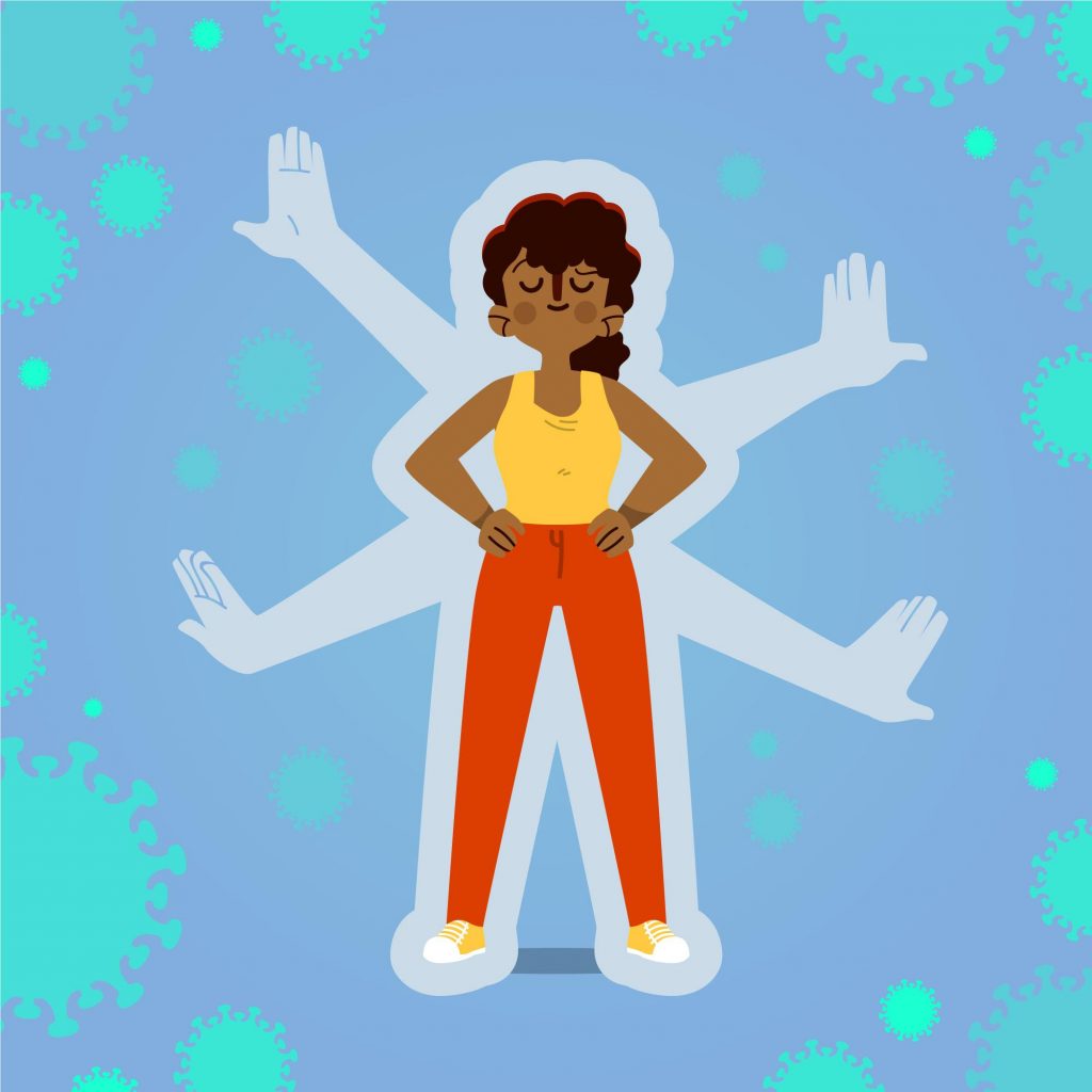 Illustration d’une femme pratiquant la gestion du stress et la régulation émotionnelle